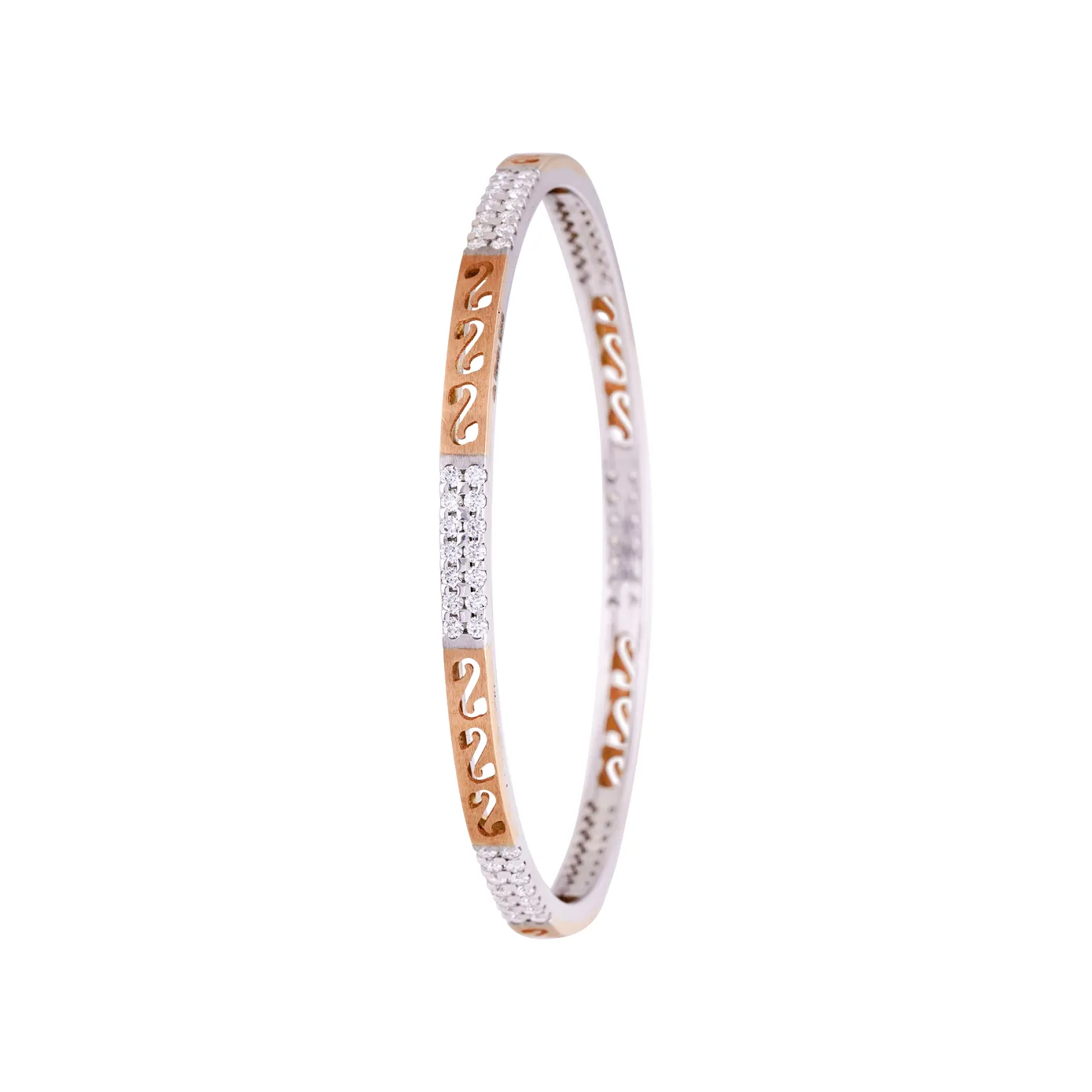 Vajrang- Diamond and White Gold Bangle
