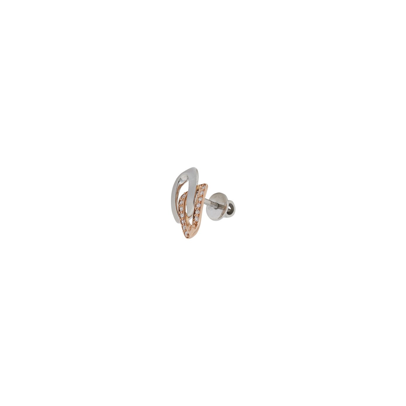 Platinum Diamond Earring with gold