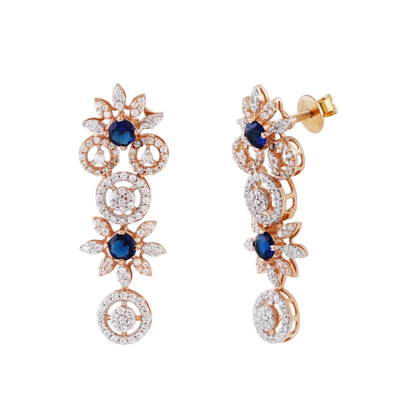 18kt rose gold stone earring