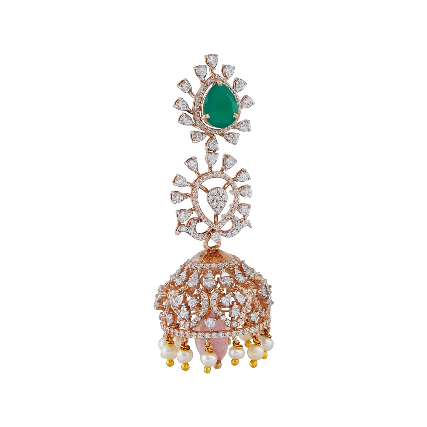 18kt Rose Gold Stone Ear Tops