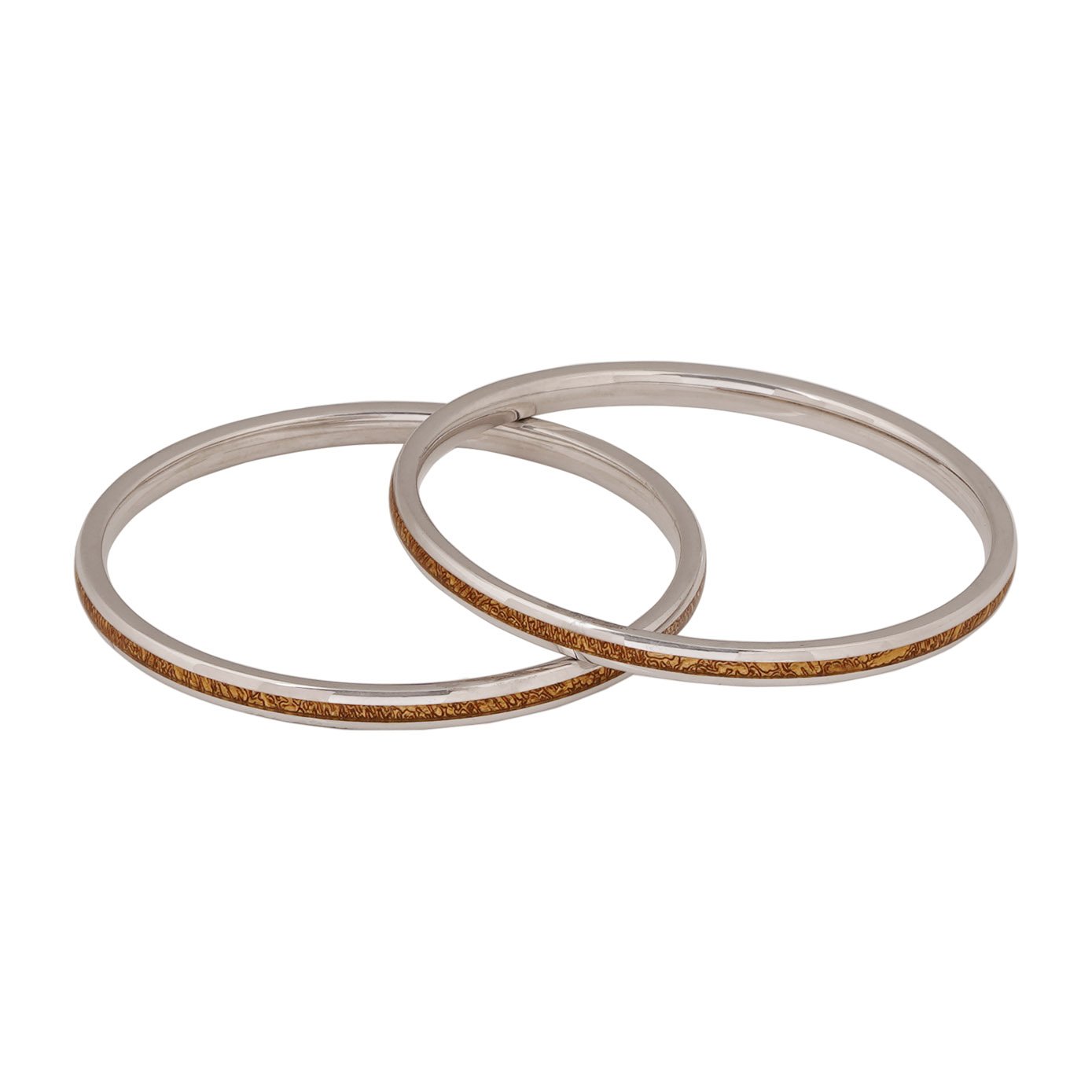 Rhodium Gold Line Bangles