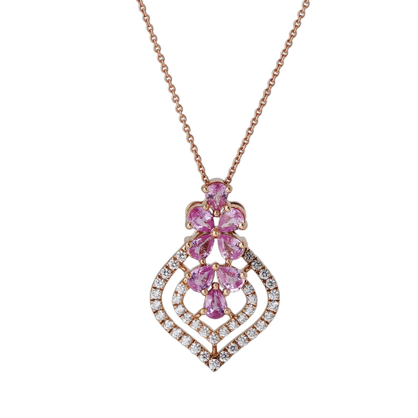 Diamond Pendant Chain Open Set 18kt
