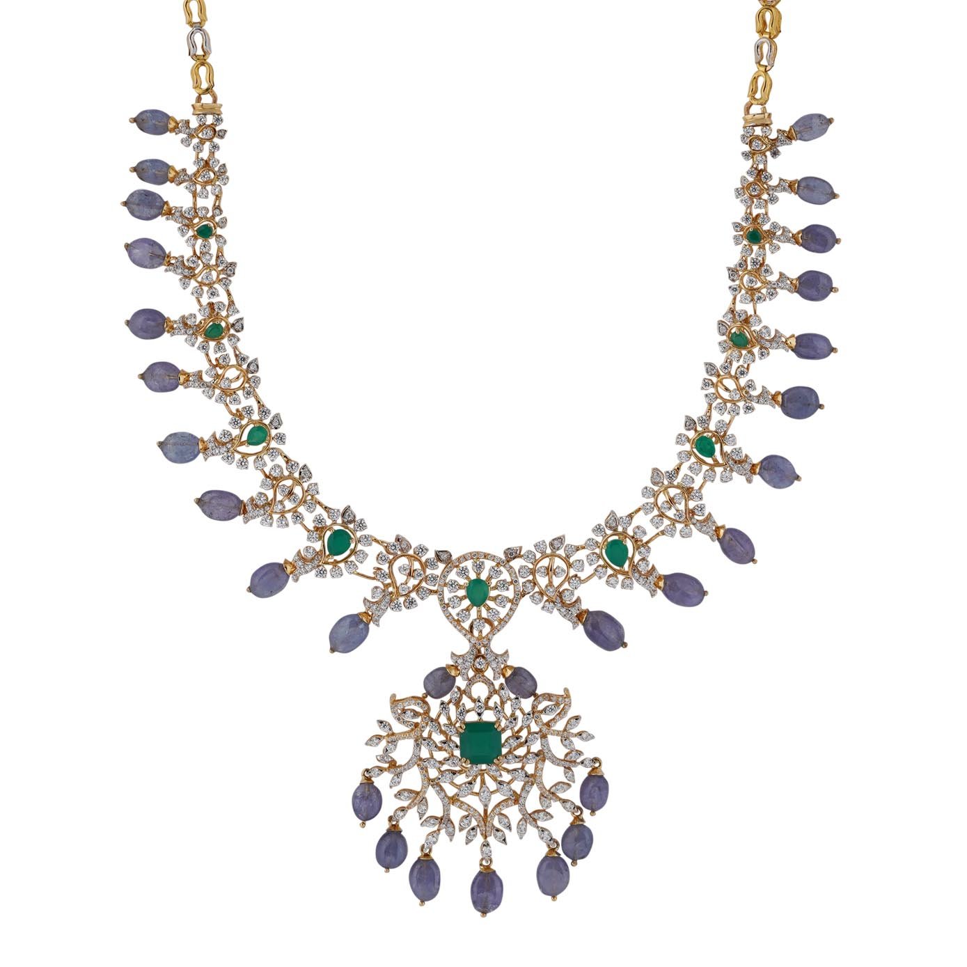 18kt Yellow gold stone necklace