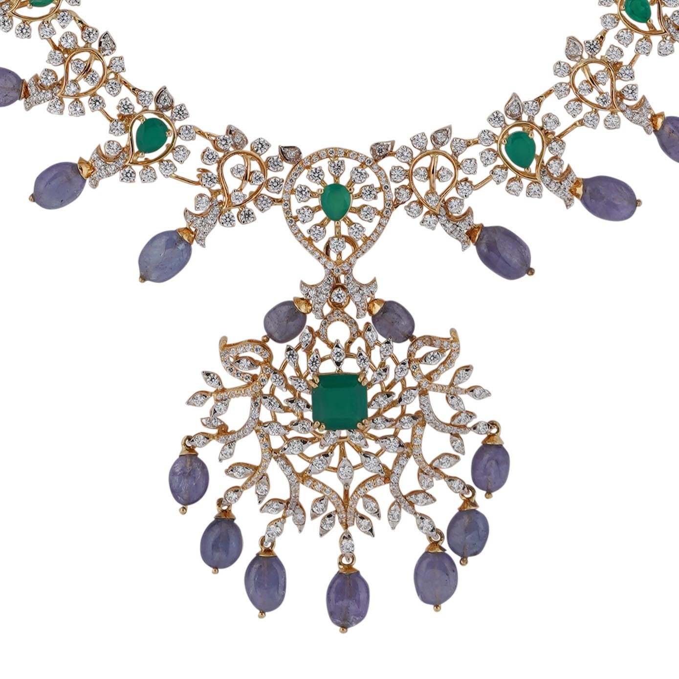 18kt Yellow gold stone necklace