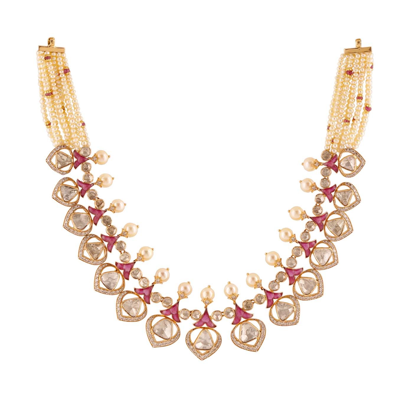 Diamond Polki Necklace Set