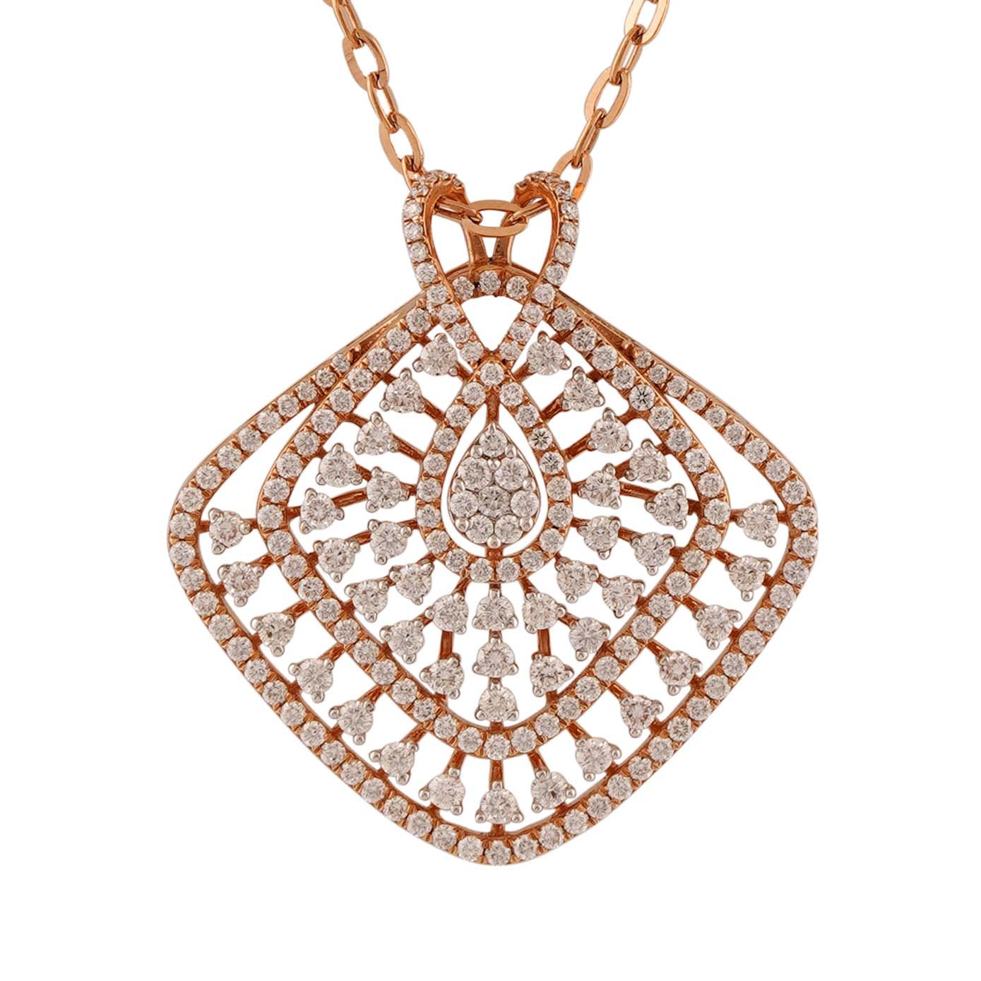Diamond Pendant Chain Open set 18kt