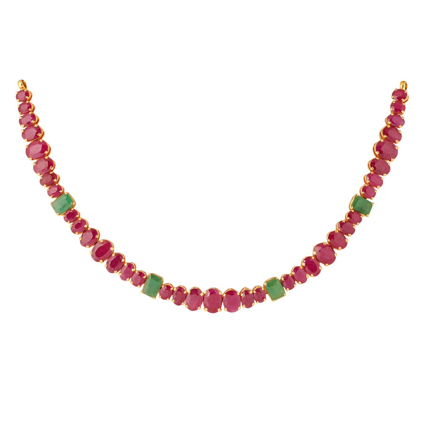 Ruby Emerald Necklace with matching Earrings