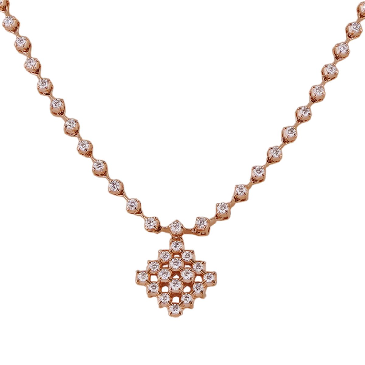 Diamond Necklace Open setting 18kt