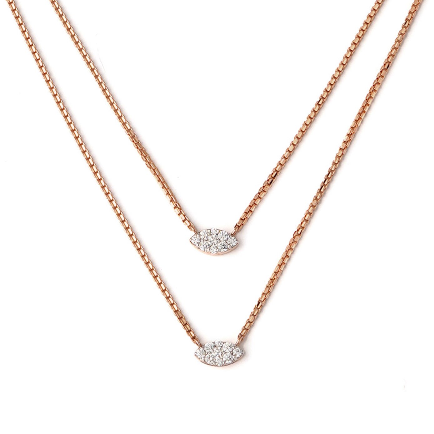 Diamond Pendant Chain Open set 18kt