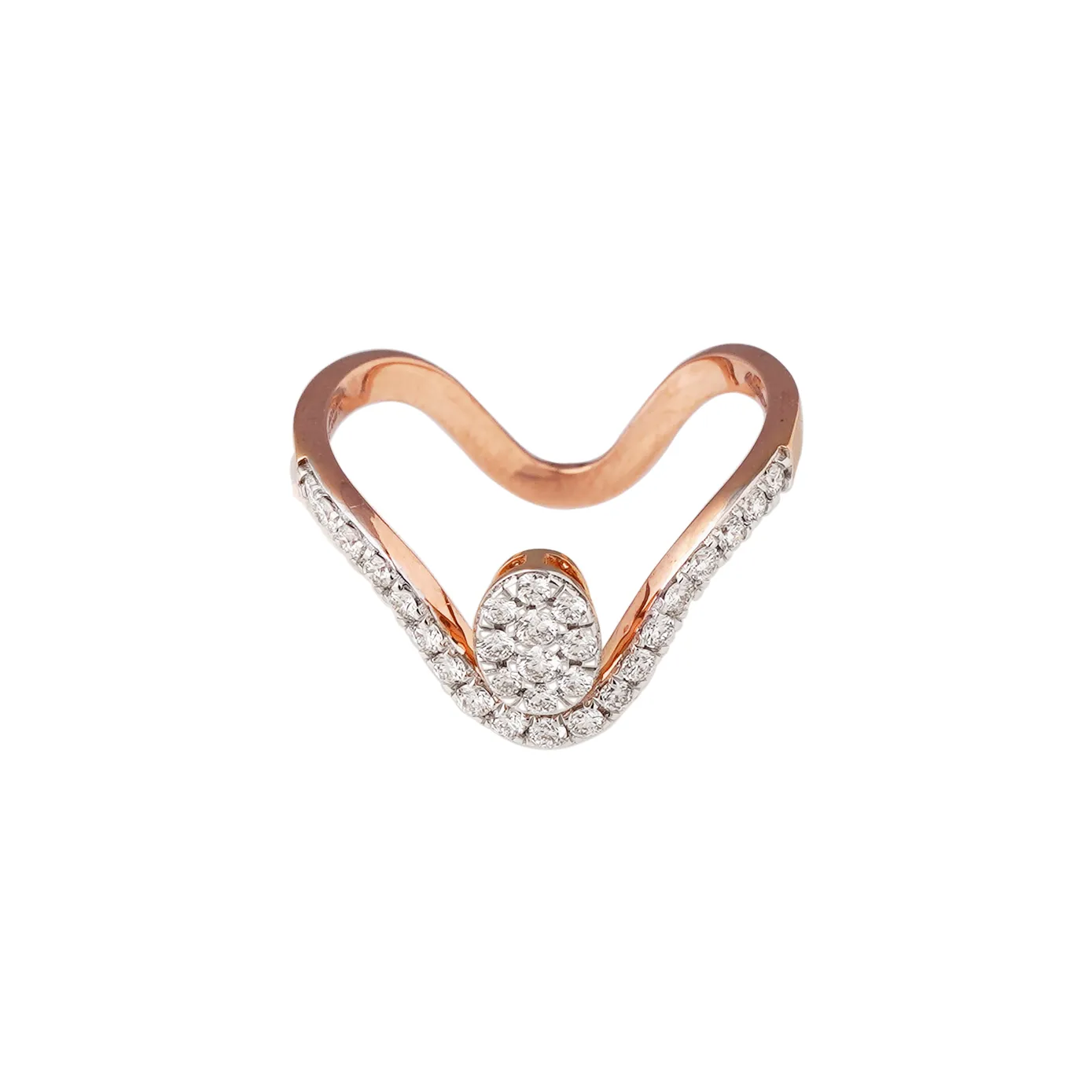 Cordis- Heart shaped Rose Gold Diamond Ring