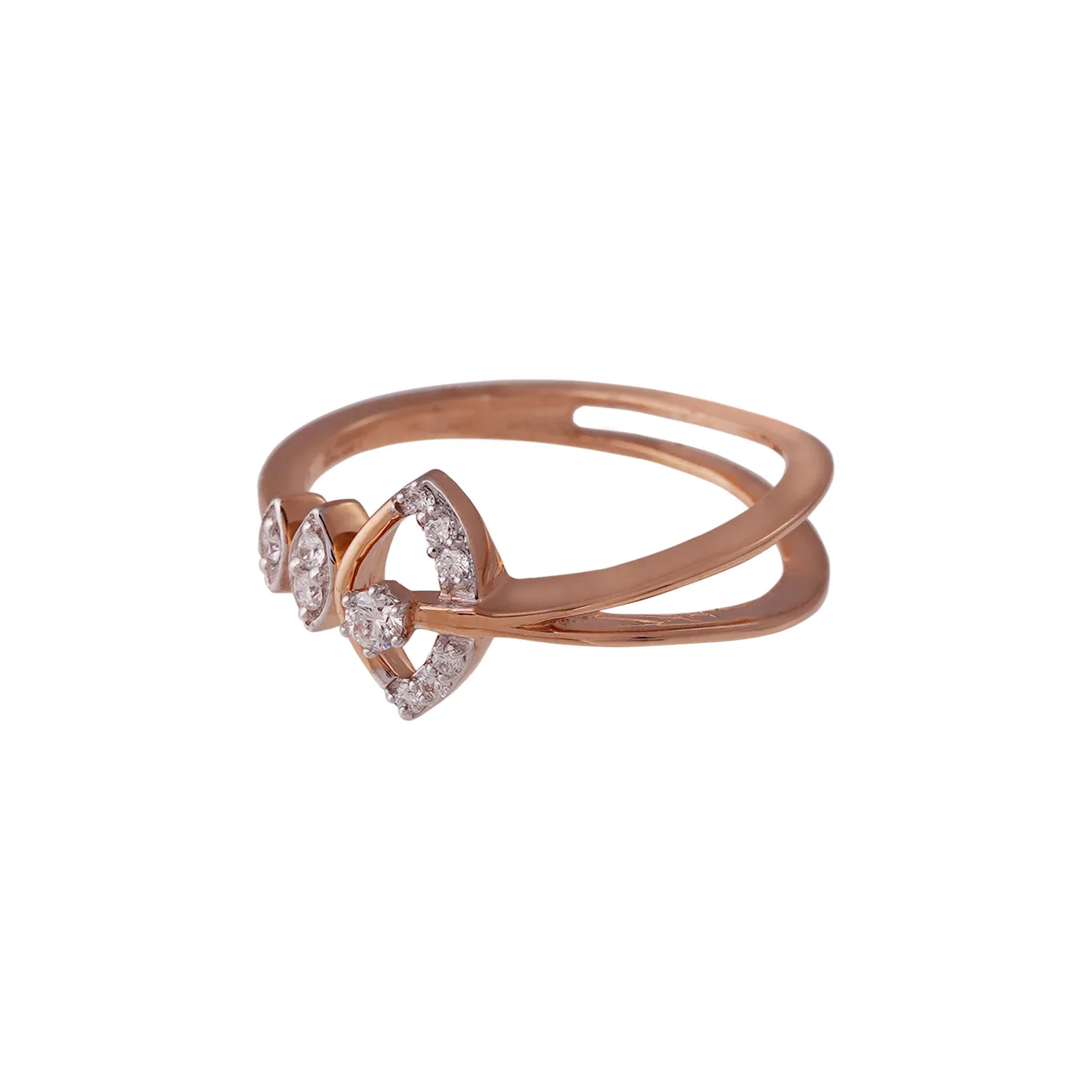 Almond- Designer Rose Gold and Diamond Ring